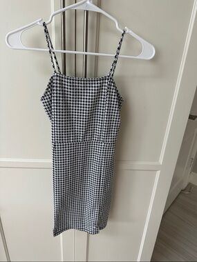 art class Black & White Houndstooth Mini Slip Dress